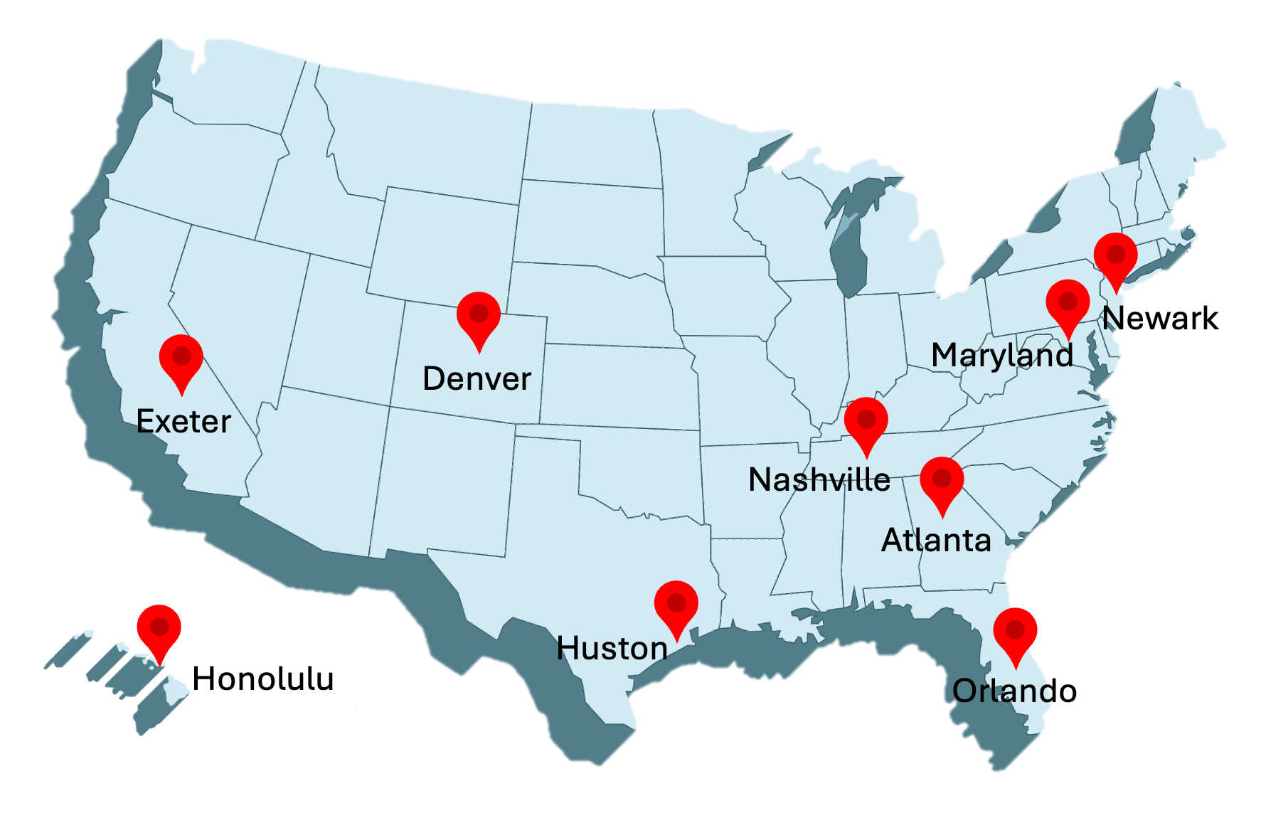 Nationwide Locations Map